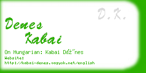 denes kabai business card